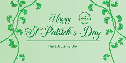 St Patrick's Day happy Irish holiday vector illustration. Saint Patrick's Day, vector web banner design. Happy Saint Patrick's day banner.