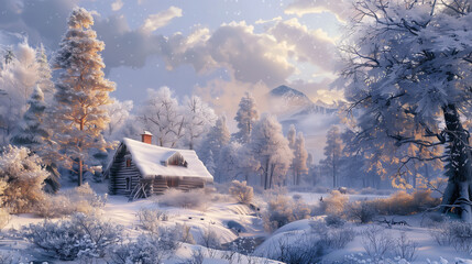 winter landscape in the mountains