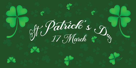 St Patrick's Day happy Irish holiday vector illustration. Saint Patrick's Day, vector web banner design. Happy Saint Patrick's day banner.