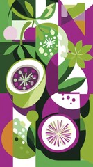 Passion Fruit Art Print: A Vibrant Geometric Design