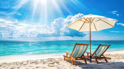 Obraz premium Summer Beach: A Paradise of Sun, Sand and Surf