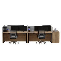 Modern Office Workstation with Partitions