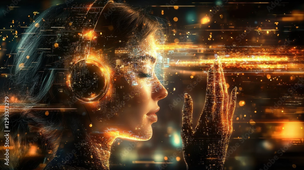 Poster a futuristic glowing orb of energy light and digital transformation symbolizing the power of innovat
