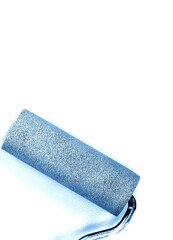 painting a rough wall with roller. paint roller leaving stroke of white color over a rustic background. usable for text and messages., decorate, paint, cover, white, drawing, element, brush, natural, 