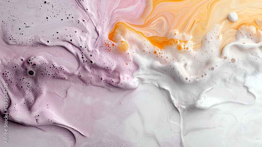 Poster abstract pastel color swirl and pattern, blending soft textures creating a visually soothing and art