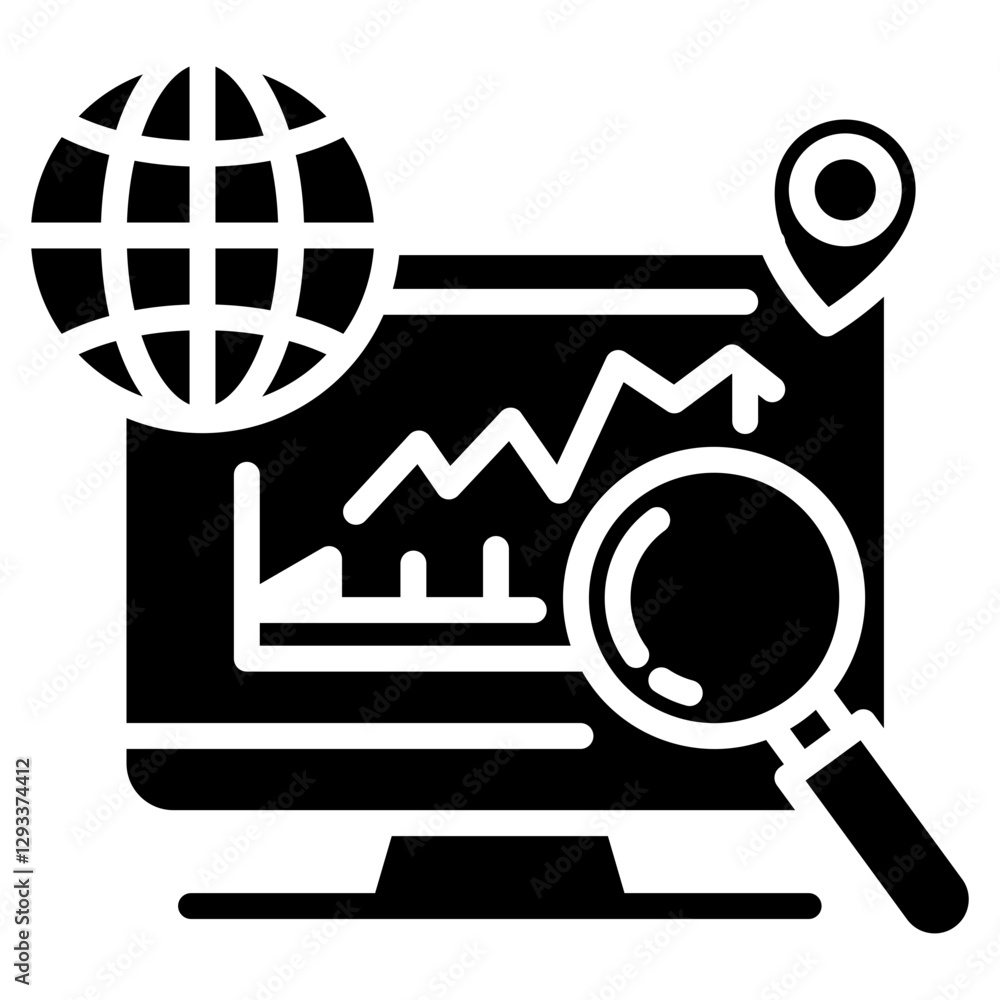 Poster web analytics vector icon