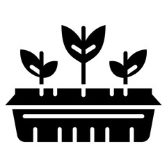 Seedling Tray Vector Icon