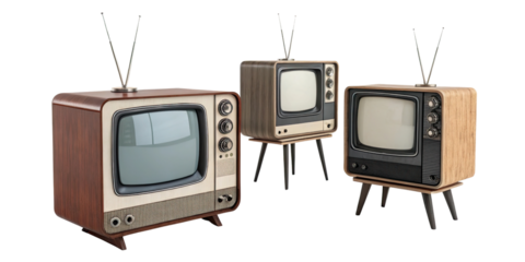 Set of retro TV boxes, cut out