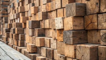 Aged wooden block stack forming an abstract textured background.