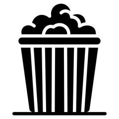 Movie Popcorn Bucket Vector Icon