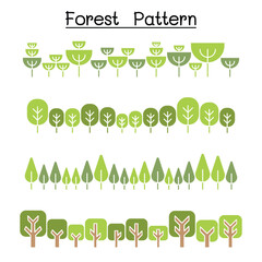 Forest pattern, forest background, Landscape vector illustration graphic design