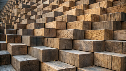 Aged wooden block stack forming an abstract textured background.
