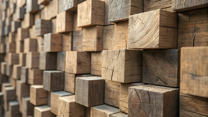 Aged wooden block stack forming an abstract textured background.