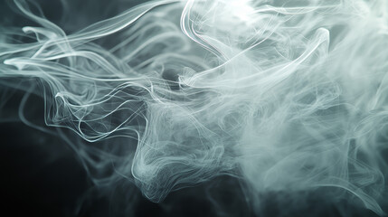 Fototapeta premium Set of abstract vector transparent cigarette smoke 