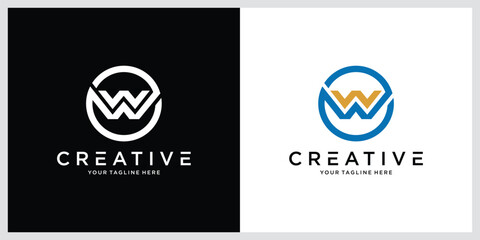 W or WW Letter Logo Design Vector.
