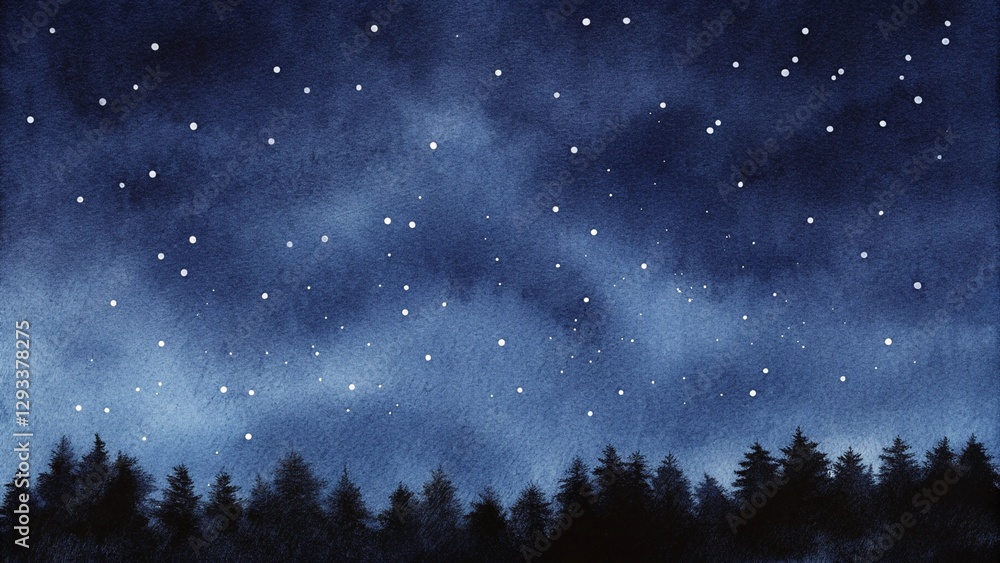 Wall mural starry night deep dark sky with drops of stars. drawn by hand. splashed hand draw universe and galax