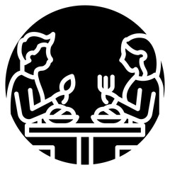 Family Meal Time Vector Icon