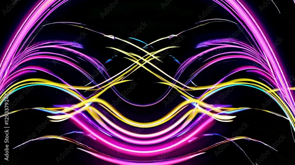 Poster abstract fractal background with glowing lines