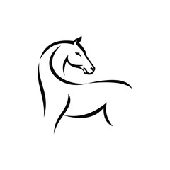 abstract line horse animal logo