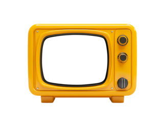Retro Orange Television Set Mockup for Vintage Design
