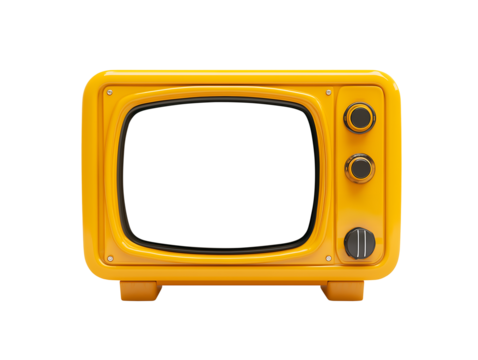 Retro Orange Television Set Mockup for Vintage Design