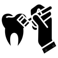 Tooth Polishing Vector Icon