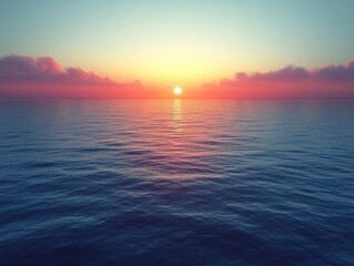 Naklejka premium Tranquil Ocean Sunset Peaceful Seascape View