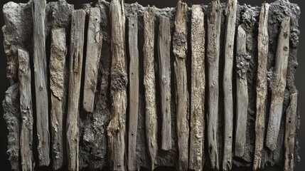 Weathered fence with defined textures 