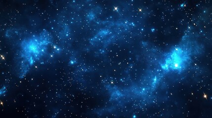 Naklejka premium Cosmic Nebula Blue interstellar clouds, distant stars, background for science fiction