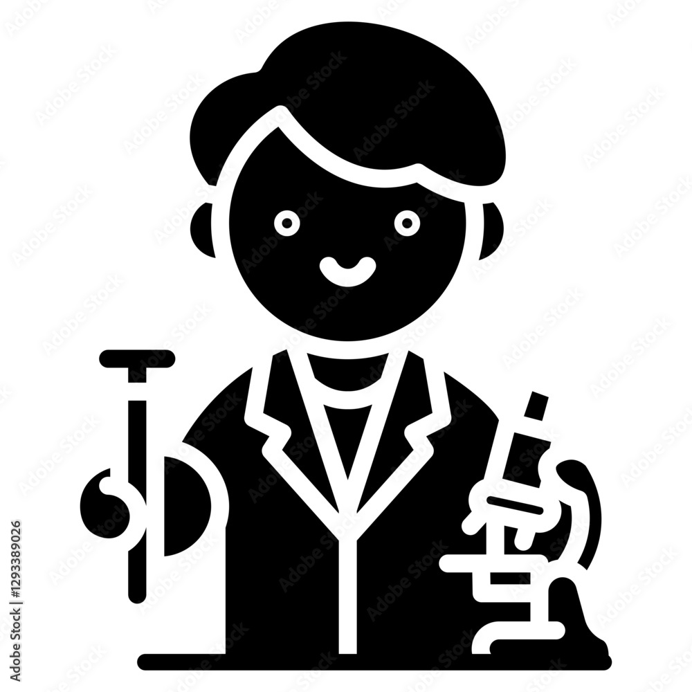 Poster lab assistant vector icon