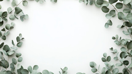 Silver frames with eucalyptus leaves isolated on transparent background. Natural green foliage borders decor of round, square, rectangular and rhombus shape. Realistic 3d vector decorative elements