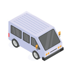 Get this amazing icon of shuttle van in modern design style