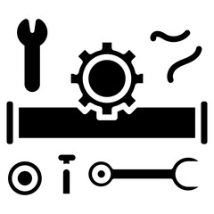Pipeline Maintenance Vector Icon