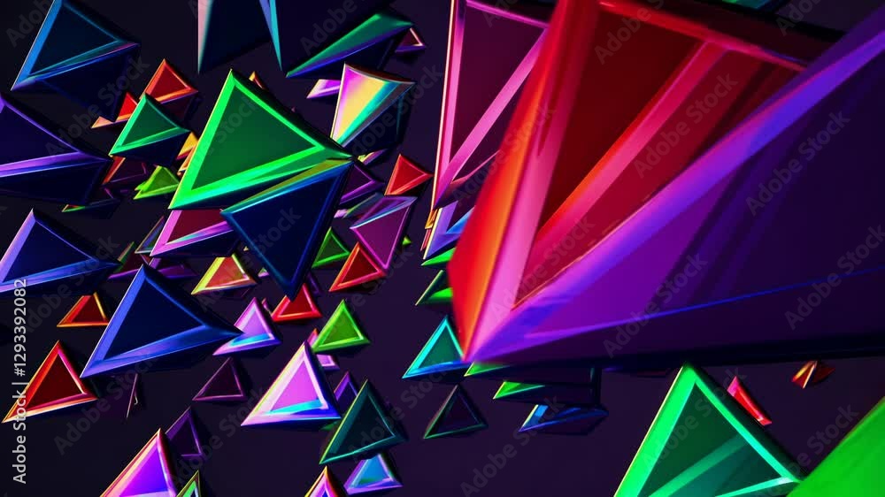 Poster abstract background with colorful triangles