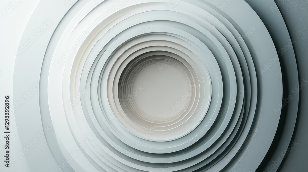 Aufkleber abstract circular layers in soft gray tones for modern design