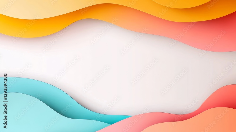 Aufkleber colorful abstract wavy background with soft gradients and layers