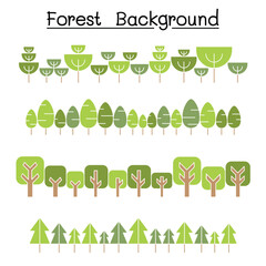 Forest landscape in panorama view vector illustration graphic design