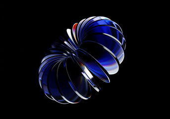 Colorful glass shape, abstract minimalist design, 3d render