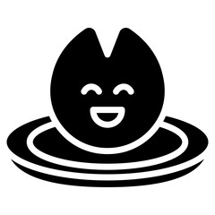 New Year Fortune Cookie Vector Icon
