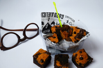 chocolate brownies and chocolate chips
