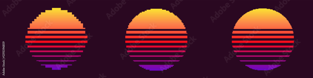 Poster three vibrant egg shapes with a gradient of warm colors and horizontal lines create a modern and art