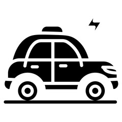 Electric Taxi Vector Icon