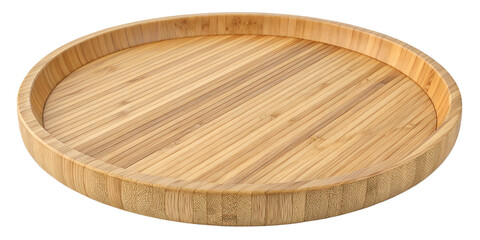 empty round bamboo plate isolated on a white background png