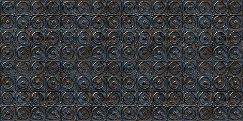 Daguerreotype plate dark seamless pattern with a classic style. Seamless texture background. Pattern design