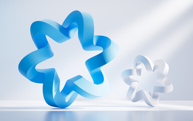 Abstract curve geometry background, 3d rendering.