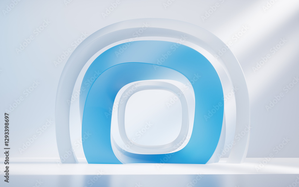 Aufkleber abstract curve geometry background, 3d rendering.