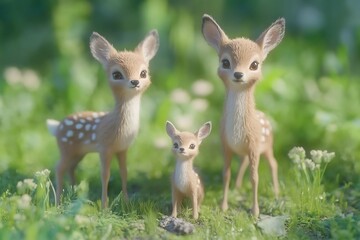 Fototapeta premium Forest Deer Family Portrait