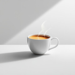 Minimalist Steaming Coffee Cup