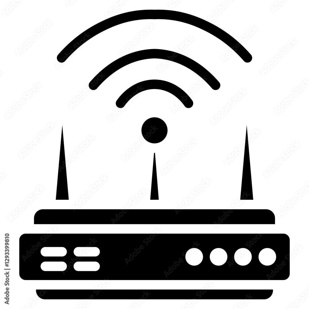 Poster wireless access point vector icon