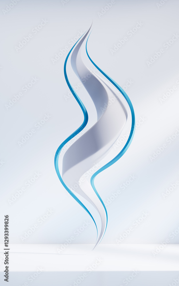 Poster abstract flowing curve lines background, 3d rendering.